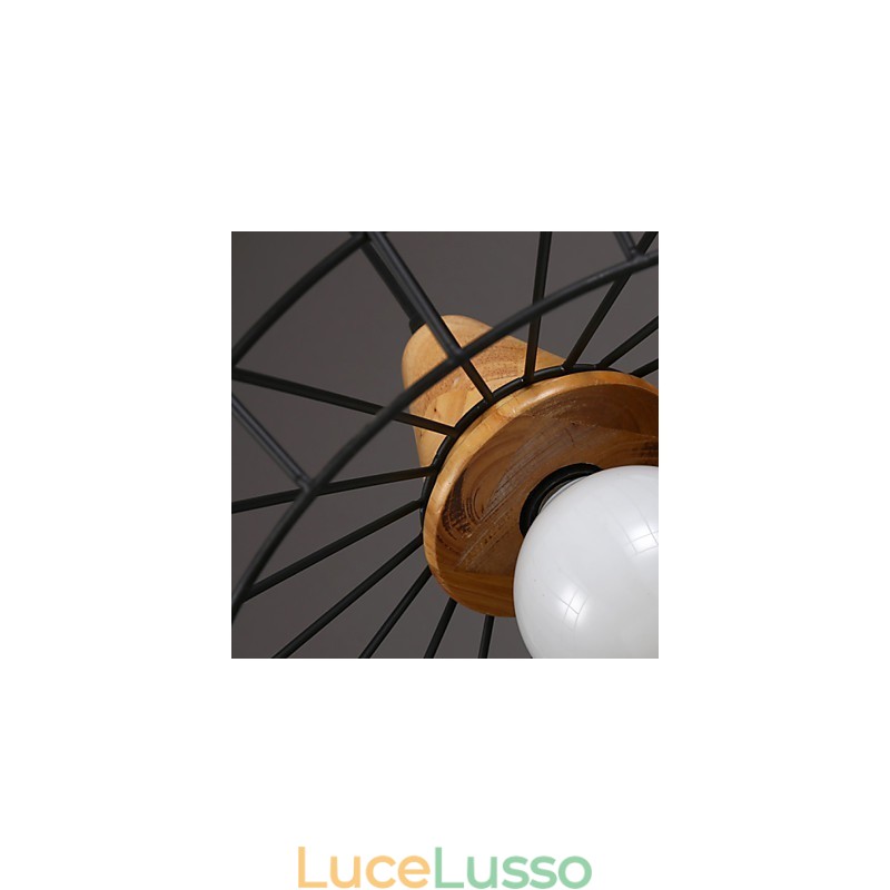 Lampadario in ferro battuto creativo nordico, stile retrò, con rete a goccia