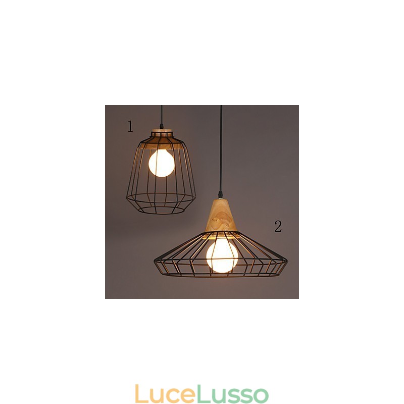 Lampadario in ferro battuto creativo nordico, stile retrò, con rete a goccia