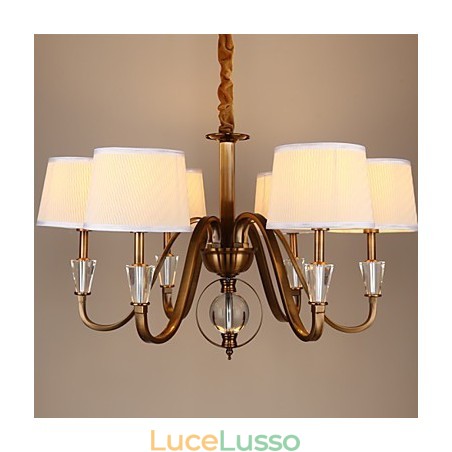 Lampadario in metallo elettroplaccato in stile rustico Lodge Vintage Crystal Mini Lampadario in metallo elettroplaccato in stile rustico Lodge Vintage Crystal Mini