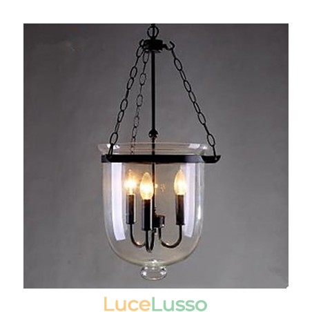 Lampada a sospensione in vetro circolare Country Lampada a sospensione in vetro circolare Country