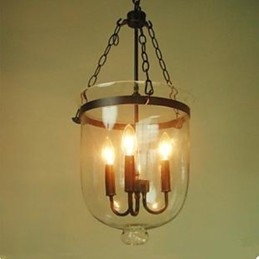 Lampada a sospensione in vetro circolare Country