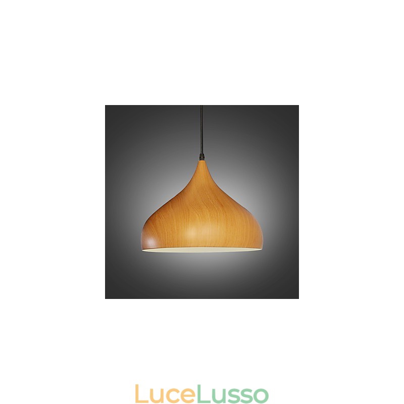 Lampada a sospensione retrò in metallo effetto legno Lampade a sospensione da caffè