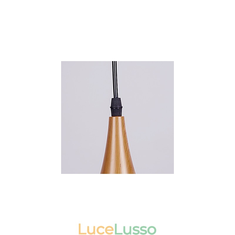 Lampada a sospensione retrò in metallo effetto legno Lampade a sospensione da caffè