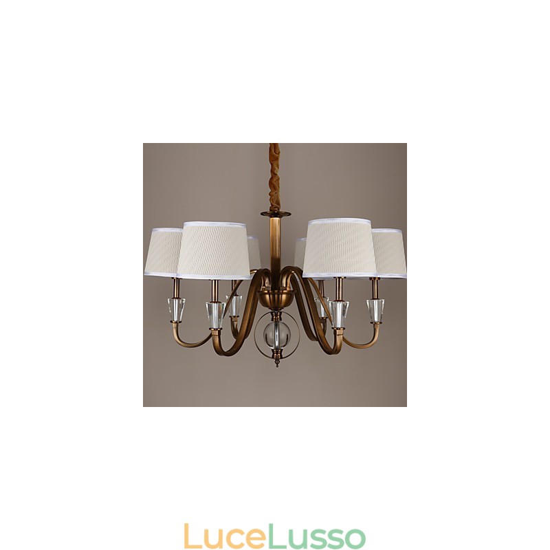 Lampadario in metallo elettroplaccato in stile rustico Lodge Vintage Crystal Mini