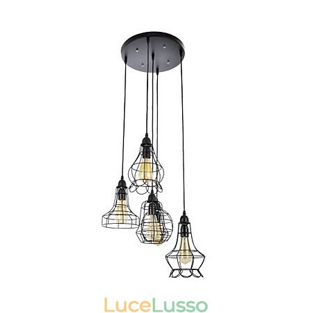 Lampadario in metallo dipinto in stile Country Mini Lampadario in metallo dipinto in stile Country Mini