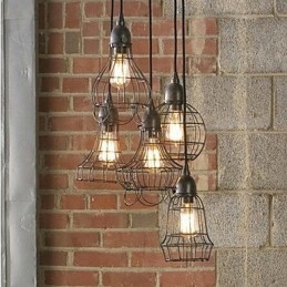 Lampadario in metallo dipinto in stile Country Mini