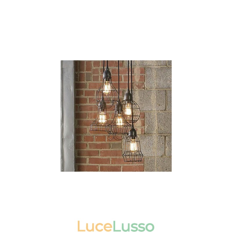 Lampadario in metallo dipinto in stile Country Mini