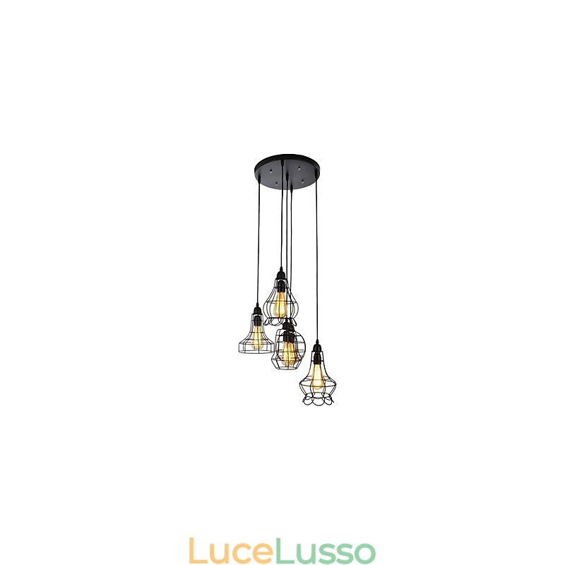 Lampadario in metallo dipinto in stile Country Mini
