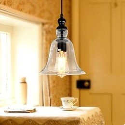 Lampadario in vetro a campana con contratto europeo Loft