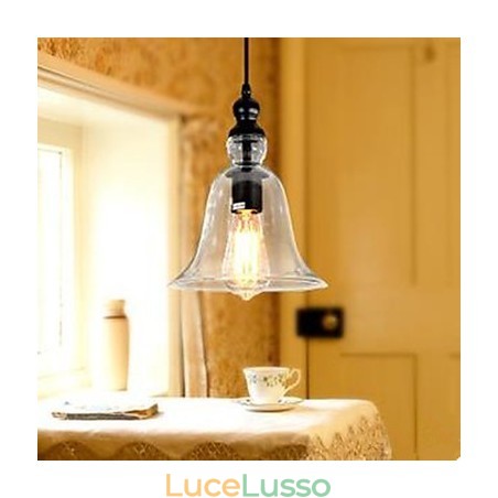 Lampadario in vetro a campana con contratto europeo Loft Lampadario in vetro a campana con contratto europeo Loft