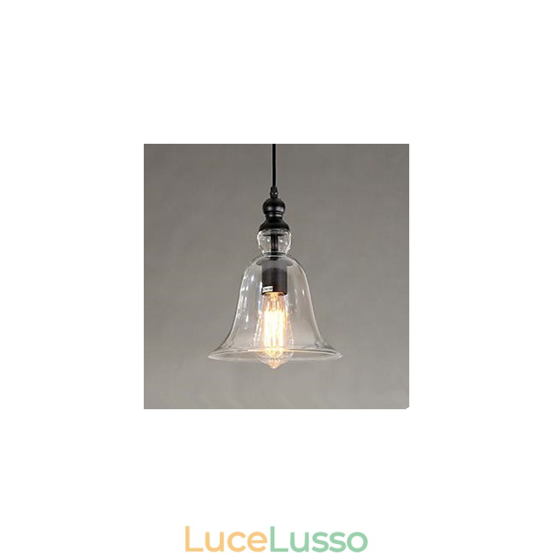 Lampadario in vetro a campana con contratto europeo Loft