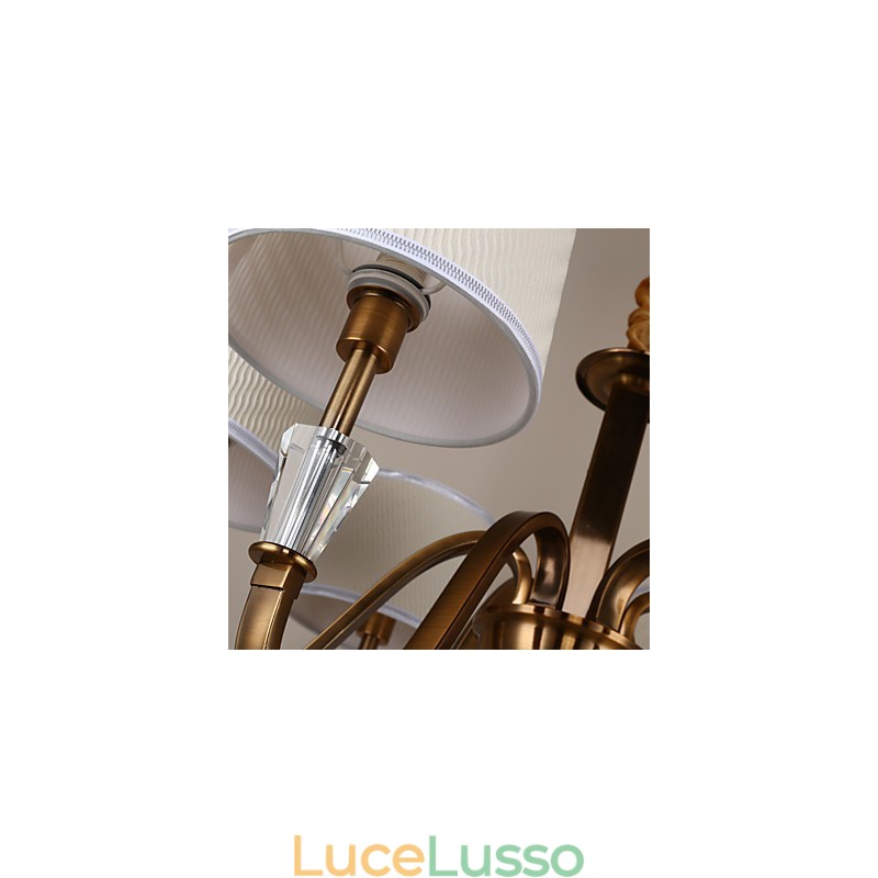 Lampadario in metallo elettroplaccato in stile rustico Lodge Vintage Crystal Mini