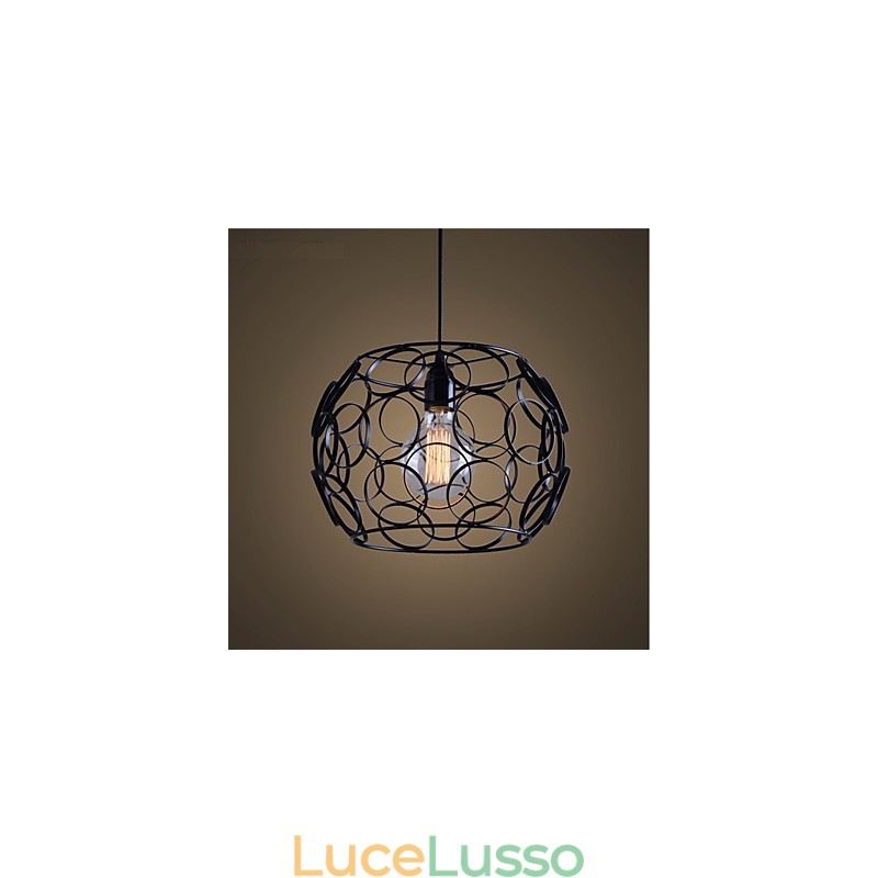 Lampada a sospensione a testa singola in ferro battuto nordico creativo con contratto