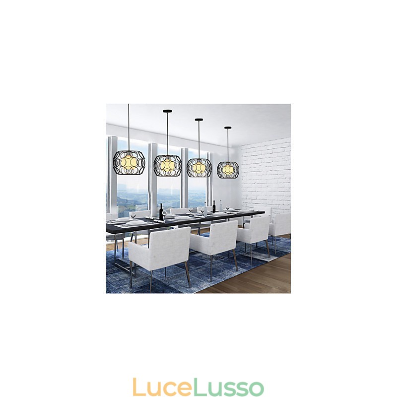 Lampada a sospensione a testa singola in ferro battuto nordico creativo con contratto