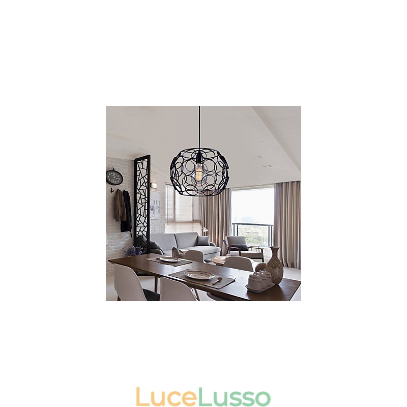 Lampada a sospensione a testa singola in ferro battuto nordico creativo con contratto