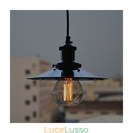 Lampada a sospensione in metallo cromato Country