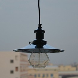 Lampada a sospensione in metallo cromato Country