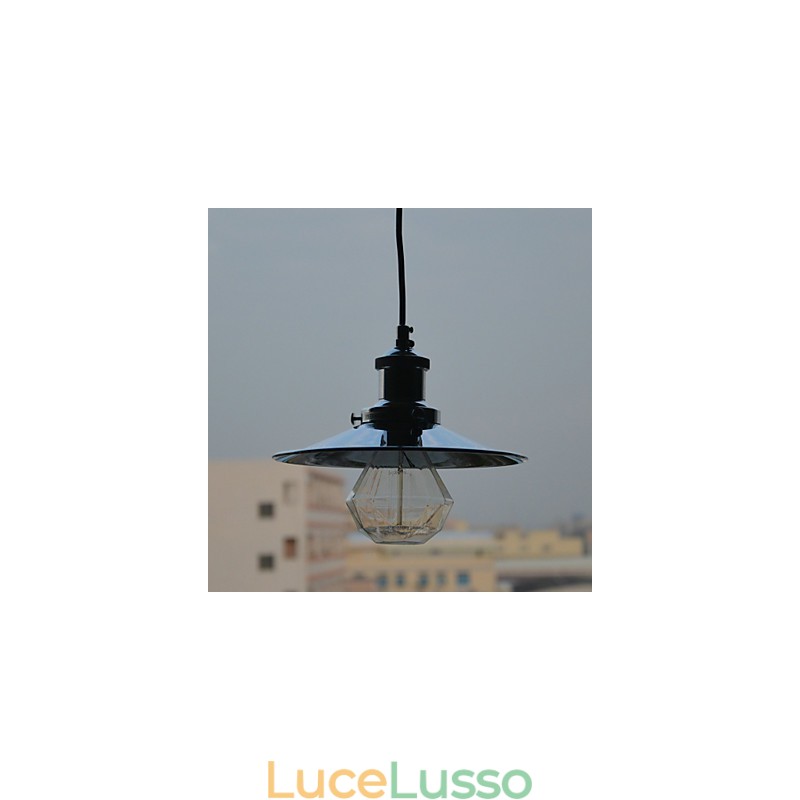 Lampada a sospensione in metallo cromato Country