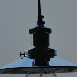 Lampada a sospensione in metallo cromato Country