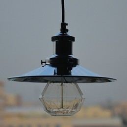 Lampada a sospensione in metallo cromato Country