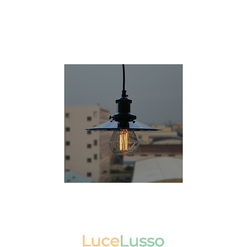 Lampada a sospensione in metallo cromato Country