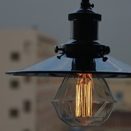Lampada a sospensione in metallo cromato Country