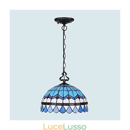 Lampadario in vetro colorato di arti creative rurali europee che restaura i modi antichi Lampada Luce Lampadario in vetro colorato di arti creative rurali europee che restaura i modi antichi Lampada Luce