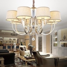 Lampadario in metallo argentato Country Crystal