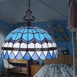 Lampadario in vetro colorato di arti creative rurali europee che restaura i modi antichi Lampada Luce