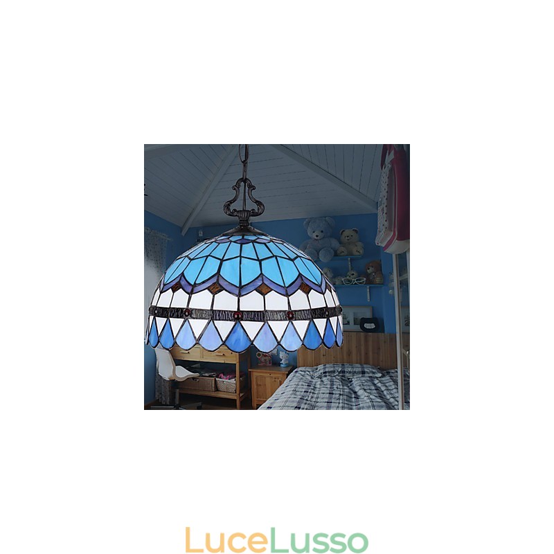 Lampadario in vetro colorato di arti creative rurali europee che restaura i modi antichi Lampada Luce