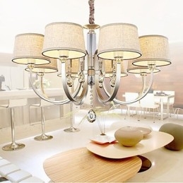 Lampadario in metallo argentato Country Crystal