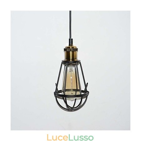 Lampada LOFT Lampada a sospensione vintage Lampada Edison Lampada in ferro nero Gabbia in metallo Paralume in stile magazzino Illuminazione Lampadario Lampada LOFT Lampada a sospensione vintage Lampada Edison Lampada in ferro nero Gabbia in metallo Paralume in stile magazzino Illuminazione Lampadario