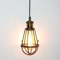 Lampada LOFT Lampada a sospensione vintage Lampada Edison Lampada in ferro nero Gabbia in metallo Paralume in stile magazzino Illuminazione Lampadario