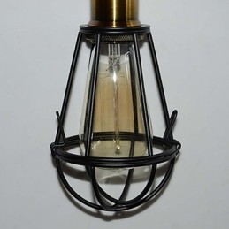Lampada LOFT Lampada a sospensione vintage Lampada Edison Lampada in ferro nero Gabbia in metallo Paralume in stile magazzino Illuminazione Lampadario