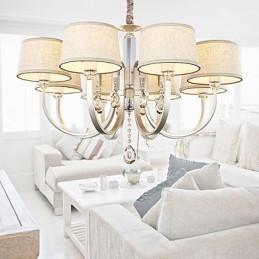 Lampadario in metallo argentato Country Crystal