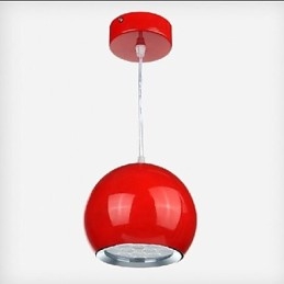 Lampada a sospensione moderna e contemporanea in metallo con globo dipinto