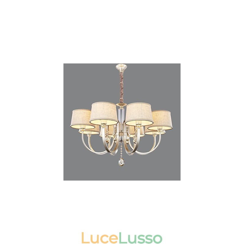 Lampadario in metallo argentato Country Crystal