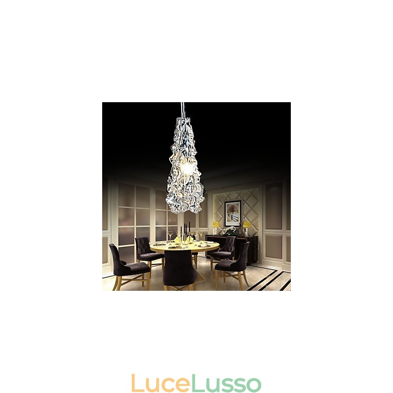Lampadario Tradizione Classico in vetro trasparente a 1 luce