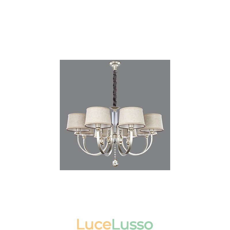 Lampadario in metallo argentato Country Crystal