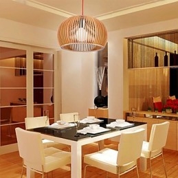 Stile di design Circolare Caratteristica L Lampada a sospensione 1 luce Legno