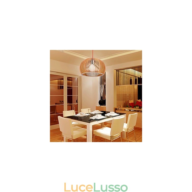 Stile di design Circolare Caratteristica L Lampada a sospensione 1 luce Legno