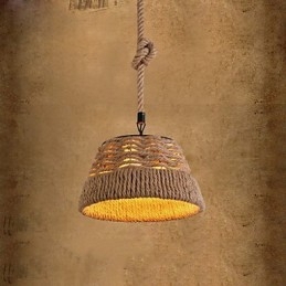 Lampadario a sospensione industriale con vento creativo nordico in corda di canapa e pasti