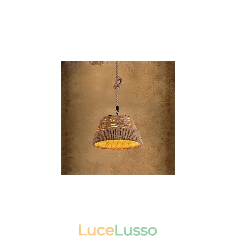 Lampadario a sospensione industriale con vento creativo nordico in corda di canapa e pasti