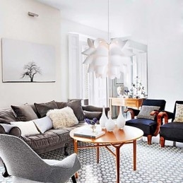 Lampada a goccia con loto bianco, moderna e contratta, idea nordica