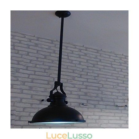 Lampadario in ferro battuto americano Lampadario a vento industriale nero a testa singola Lampadario in ferro battuto americano Lampadario a vento industriale nero a testa singola