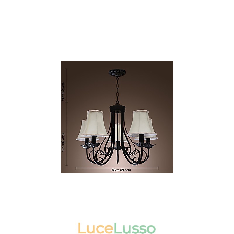 Lampadario tradizionale classico in ottone antico
