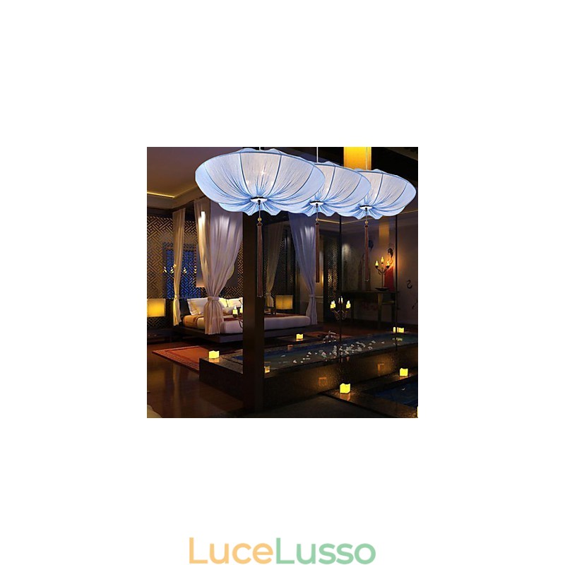 Lampadario creativo rotondo grande rosso lanterna foglia di loto matrimonio festival stoffa arte lampadario luce