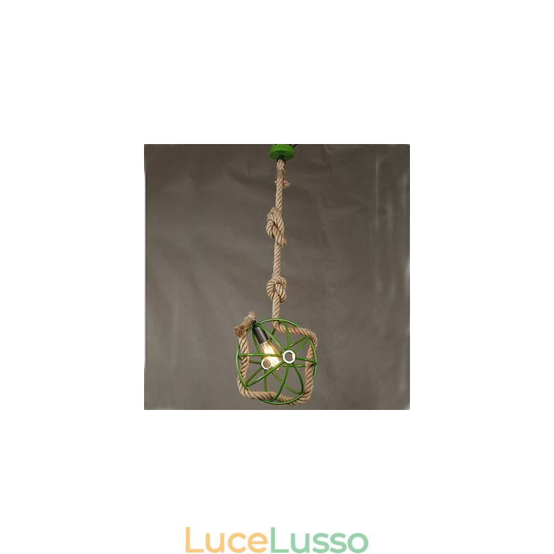 Lampadario retrò in stile caffè con corda