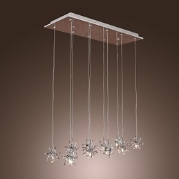 Lampada a sospensione moderna in metallo cromato e cristallo contemporaneo
