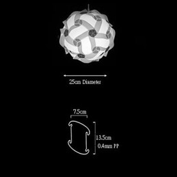 Lampada a sospensione moderna fai da te a forma di palla da 25 cm